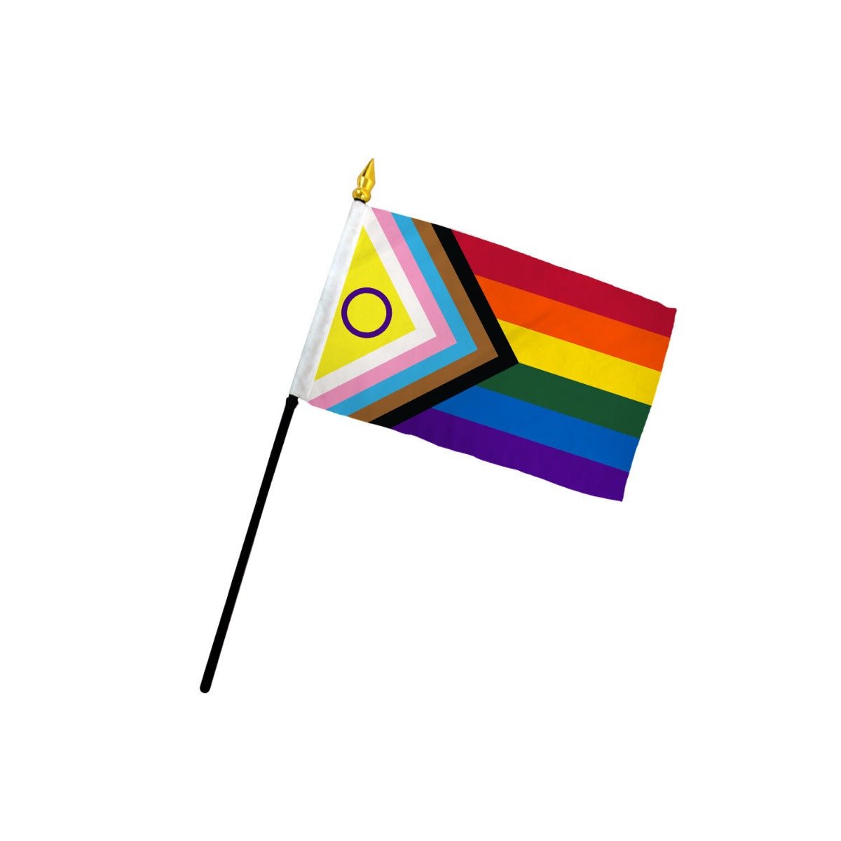 Inclusive Pride 4x6in Stick Flag - Flags Importer