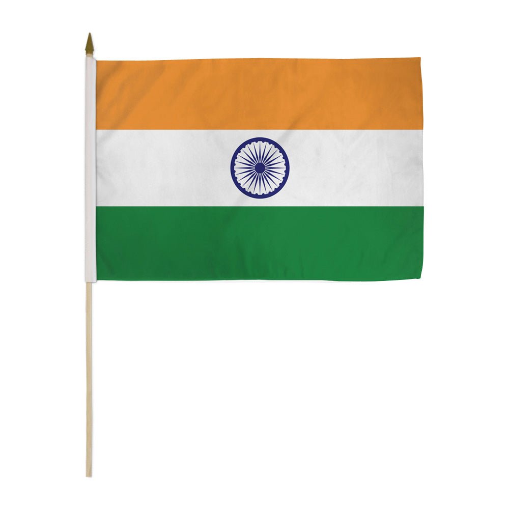 India 12x18in Stick Flag - Flags Importer