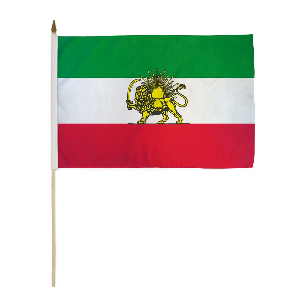 Iran (Lion) 12x18in Stick Flag - Flags Importer