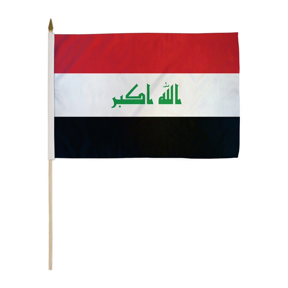 Iraq 12x18in Stick Flag - Flags Importer