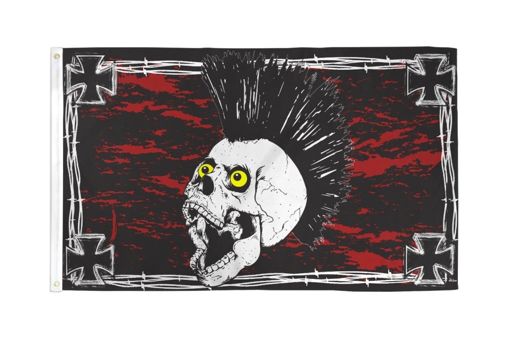 Iron Skull Flag 3x5ft Poly - Flags Importer