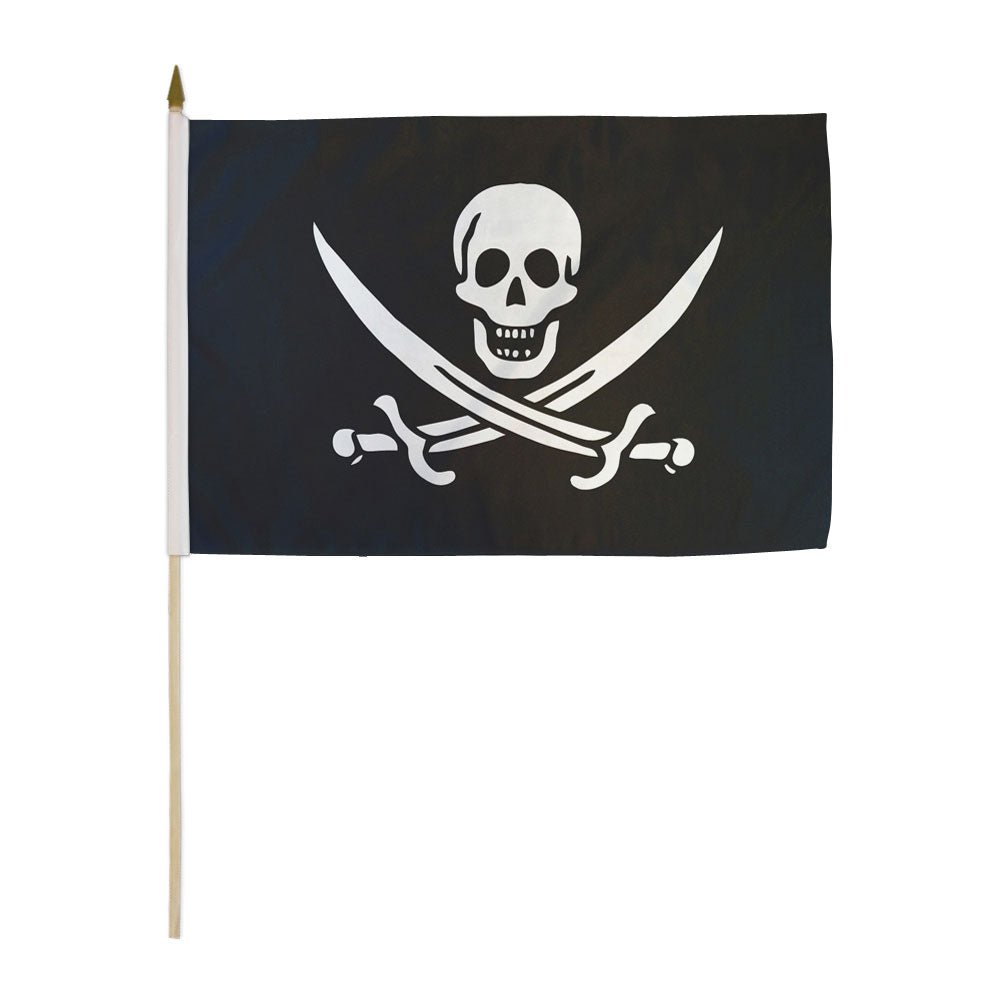 Jack Rackham Pirate 12x18in Stick Flag - Flags Importer