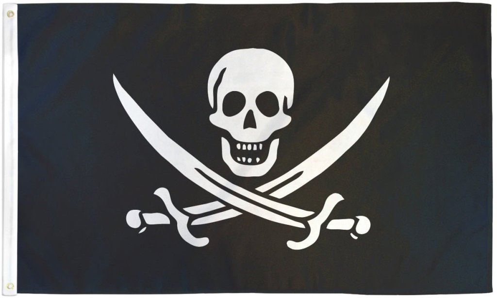 Jack Rackham Pirate Flag 2x3ft Poly - Flags Importer