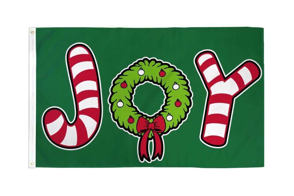 Joy (Candy Cane) Flag 3x5ft Poly - Flags Importer