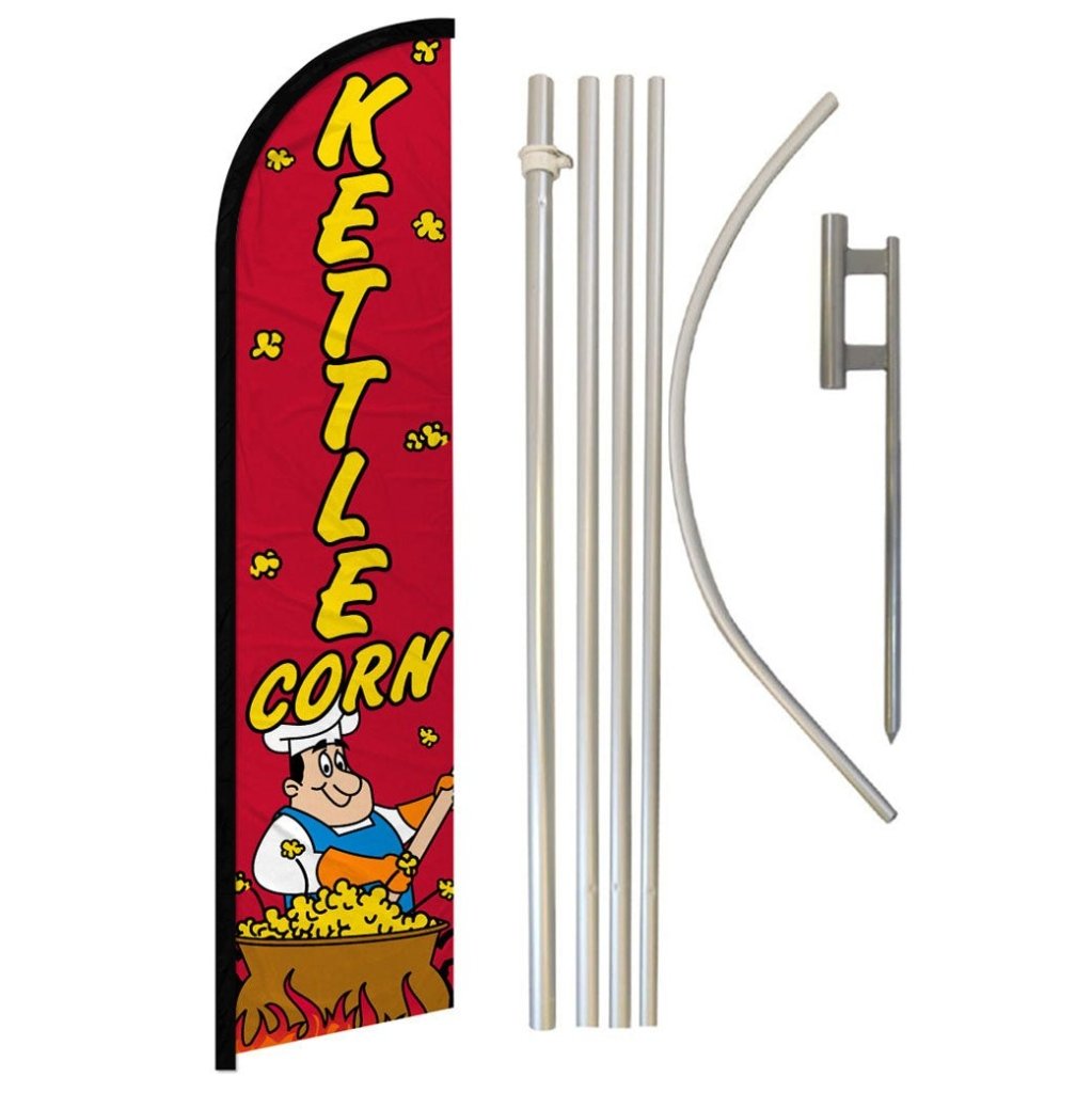 Kettle Corn Windless Banner Flag & Pole Kit - Flags Importer