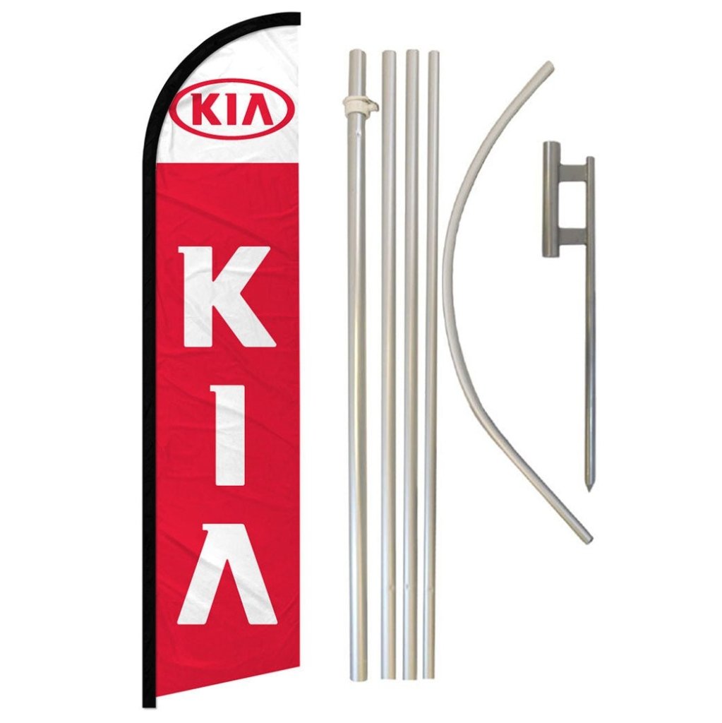 Kia Windless Banner Flag & Pole Kit - Flags Importer