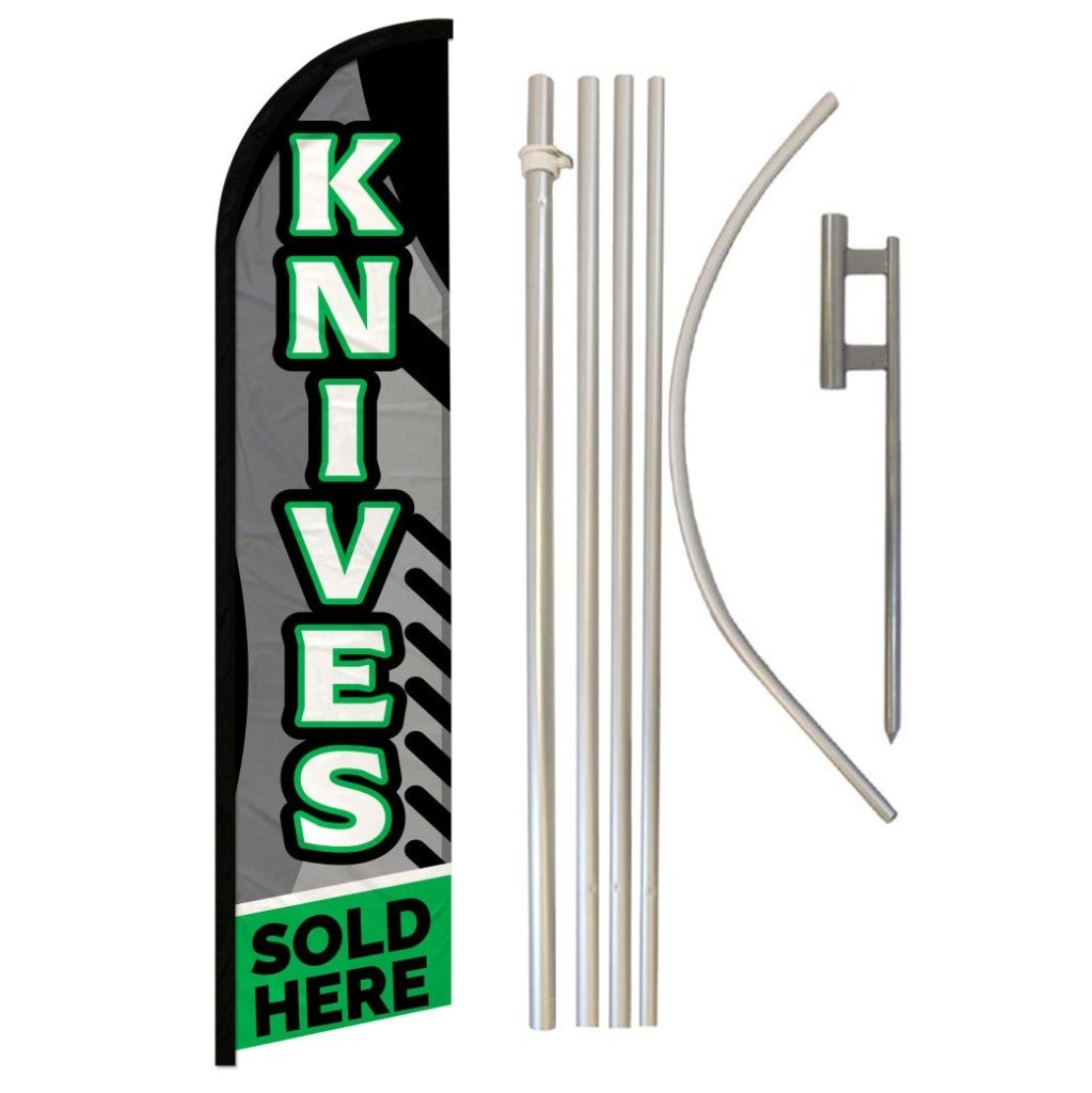 Knives Sold Here Windless Banner Flag & Pole Kit - Flags Importer