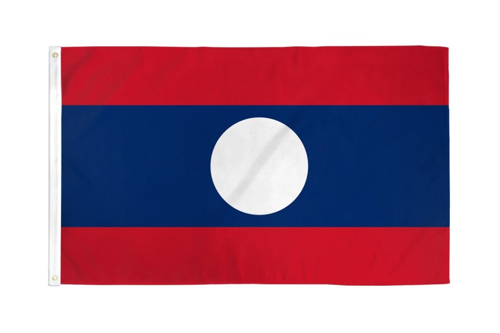 Laos Flag 3x5ft Poly - Flags Importer