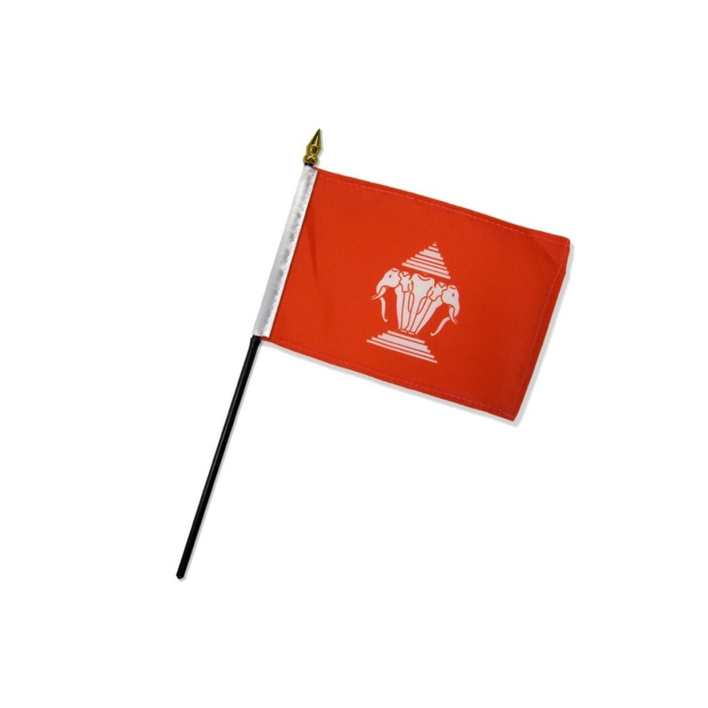 Laos (Old) 4x6in Stick Flag - Flags Importer