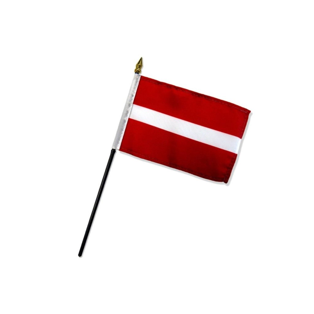 Latvia 4x6in Stick Flag - Flags Importer