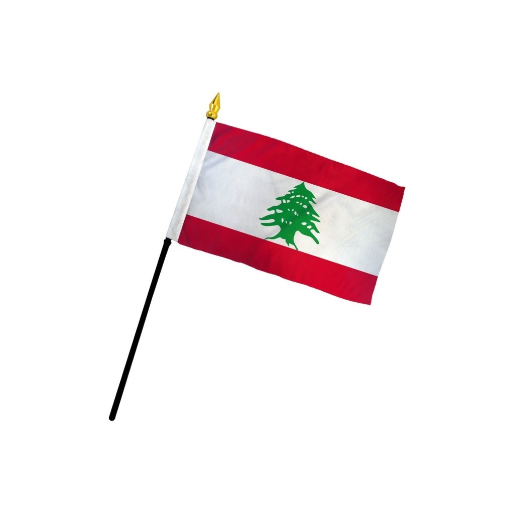 Lebanon 4x6in Stick Flag - Flags Importer