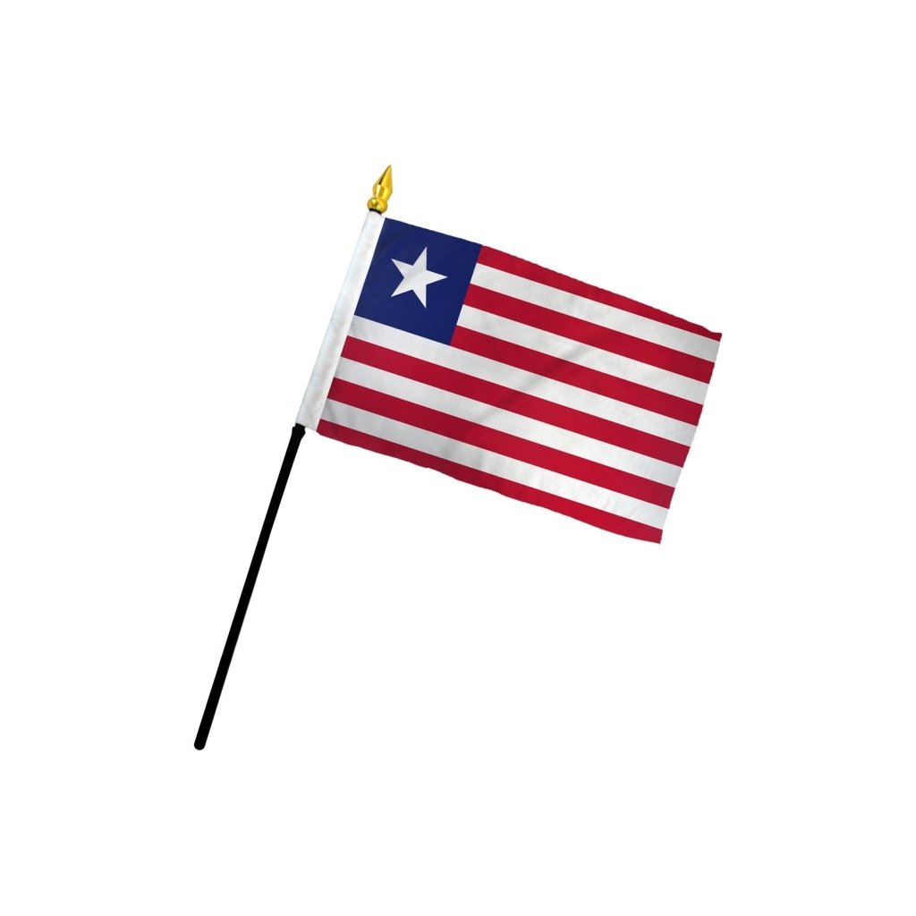 Liberia 4x6in Stick Flag - Flags Importer