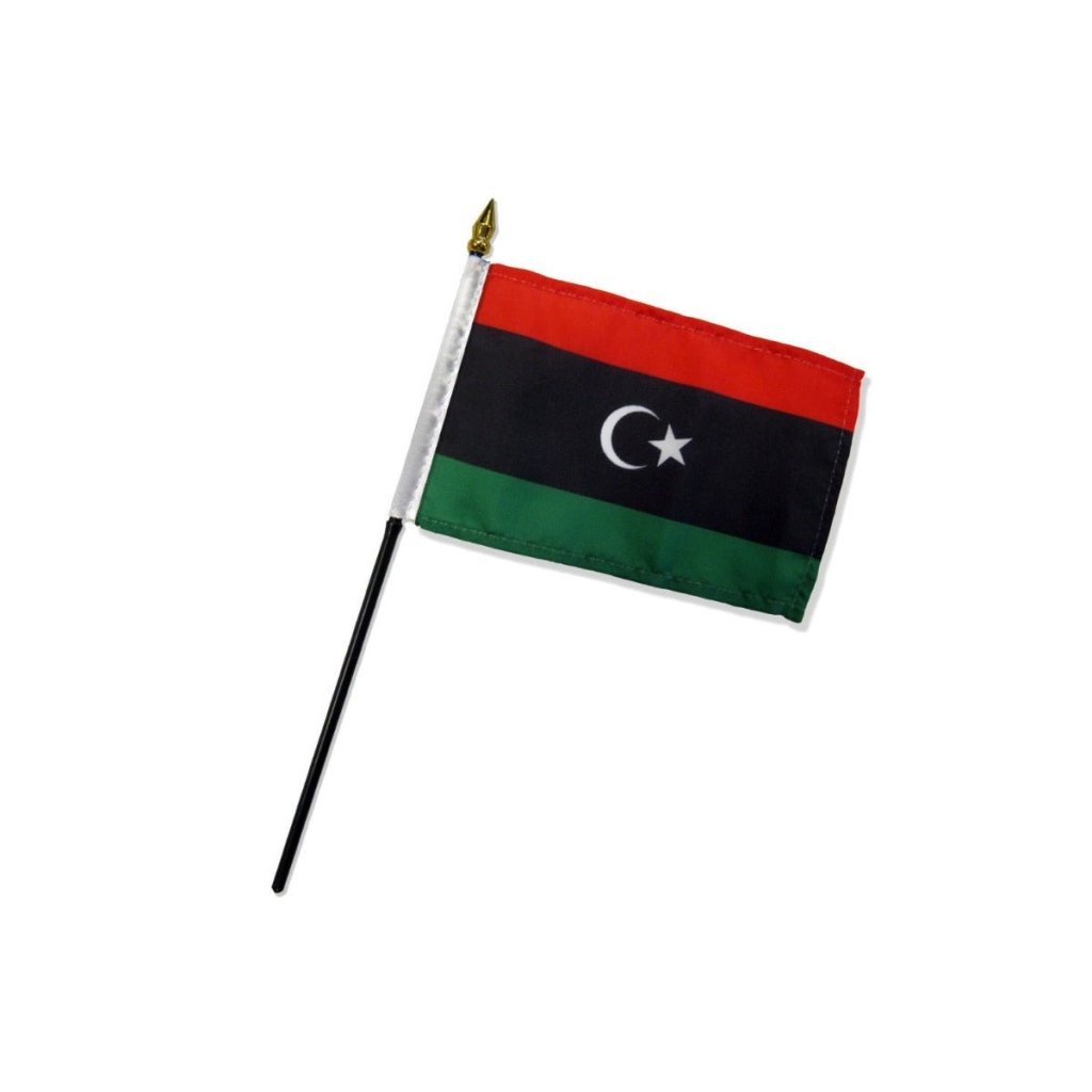 Libya Kingdom 4x6in Stick Flag - Flags Importer