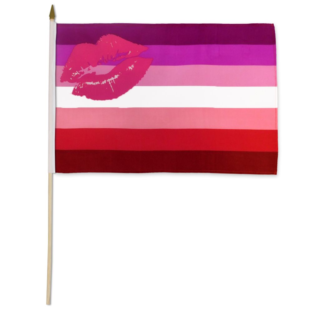 Lipstick Lesbian 12x18in Stick Flag - Flags Importer