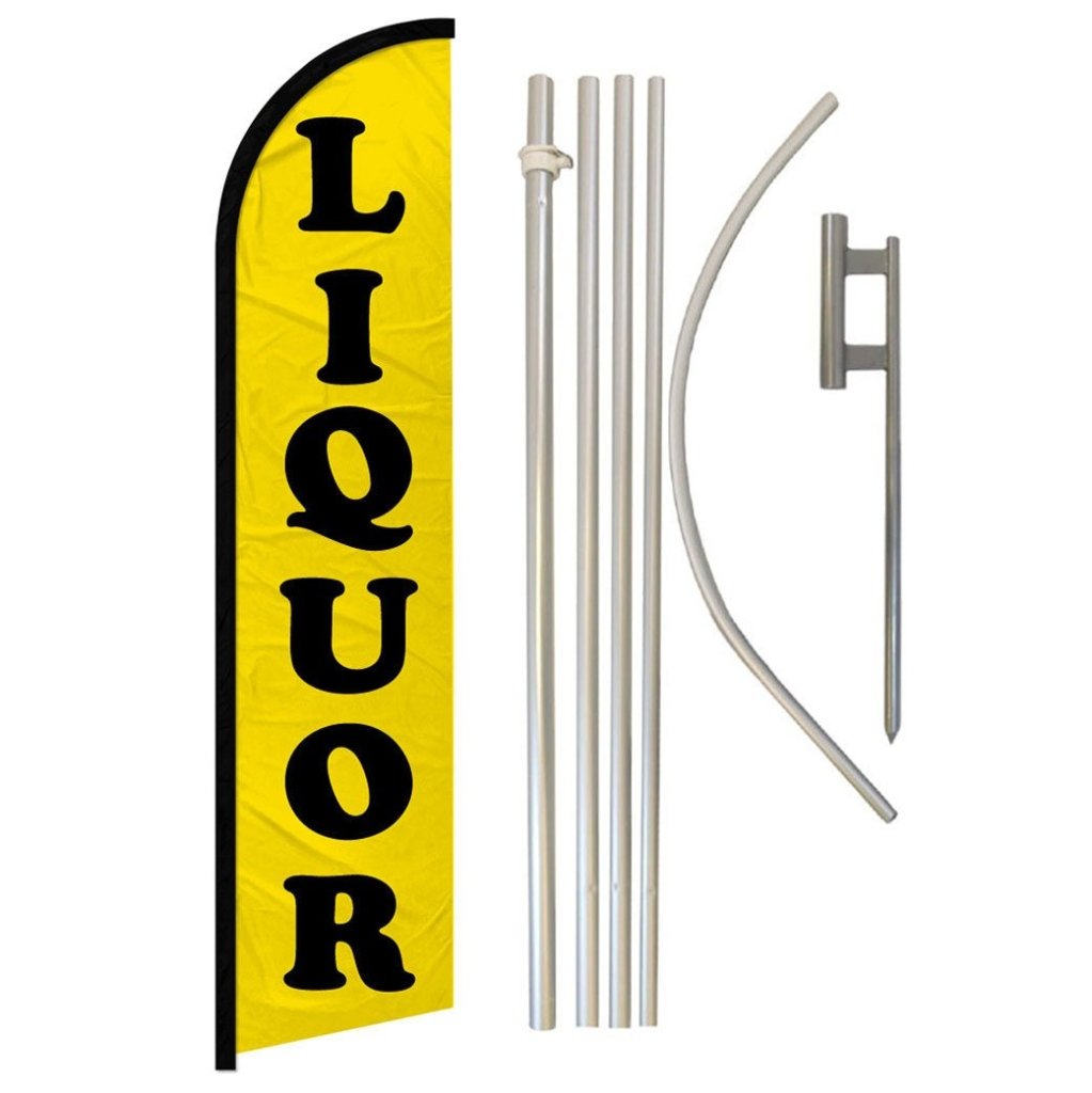 Liquor Windless Banner Flag & Pole Kit - Flags Importer