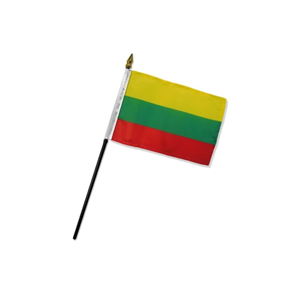 Lithuania 4x6in Stick Flag - Flags Importer