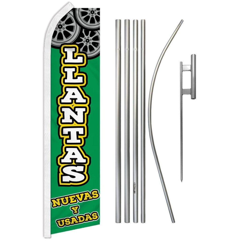 Llantas Nuevas y Usadas Super Flag & Pole Kit - Flags Importer