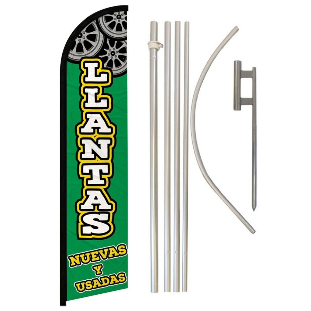 Llantas Nuevas y Usadas Windless Banner Flag & Pole Kit - Flags Importer