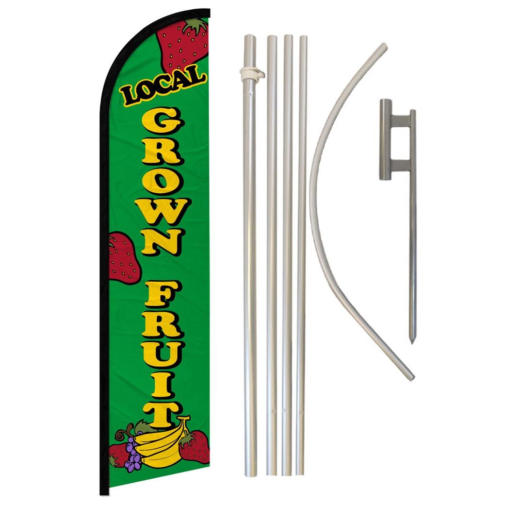 Local Grown Fruit Windless Banner Flag & Pole Kit - Flags Importer