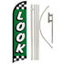 Look (Green Checkered) Windless Banner Flag & Pole Kit - Flags Importer