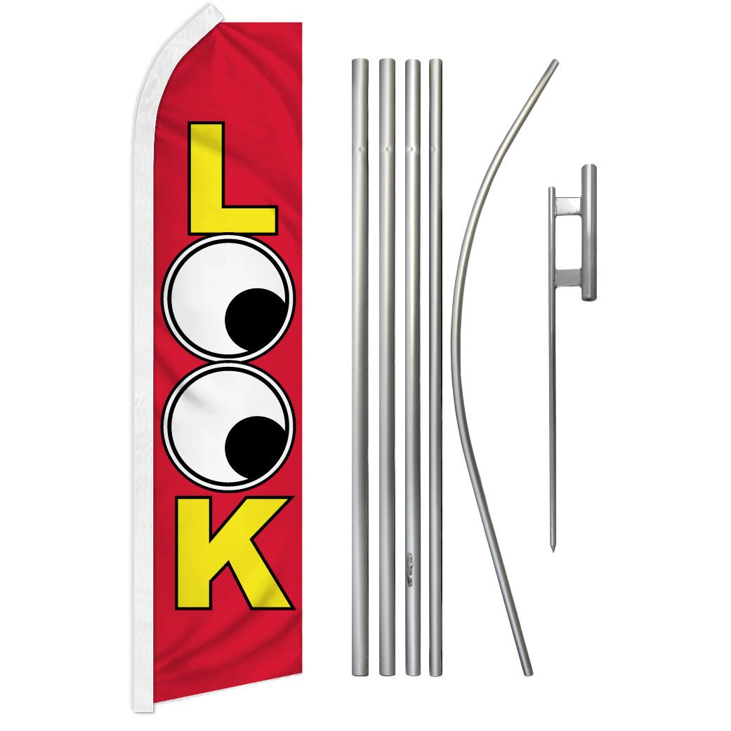 Look (Red) Super Flag & Pole Kit - Flags Importer