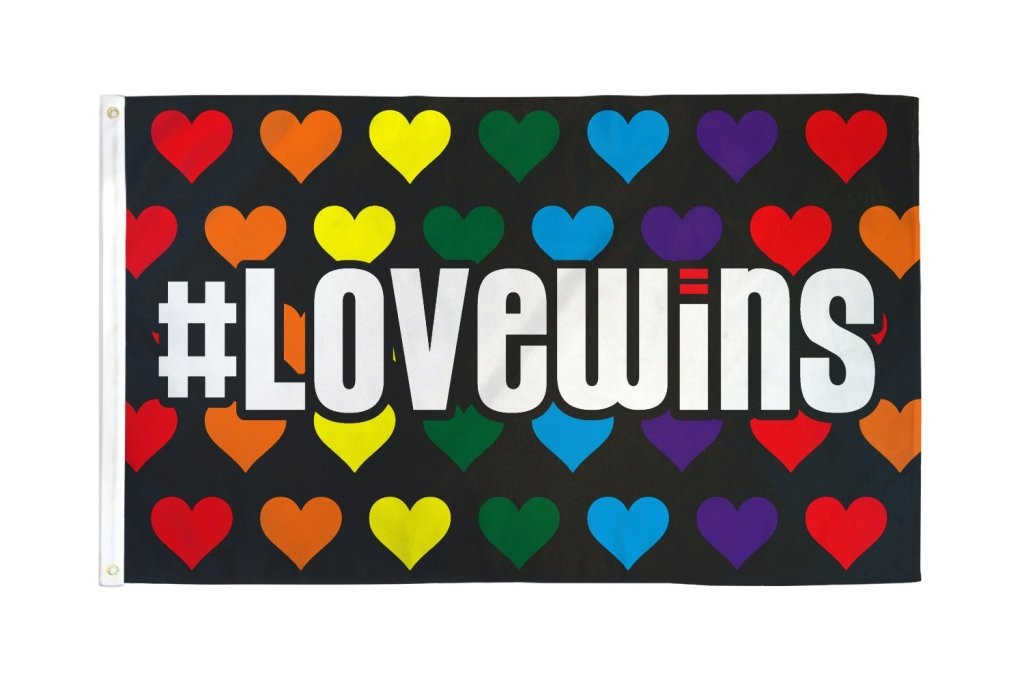 Love Wins Flag 3x5ft Poly - Flags Importer