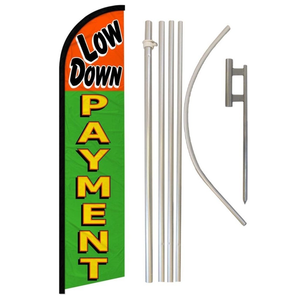 Low Down Payment Windless Banner Flag & Pole Kit - Flags Importer