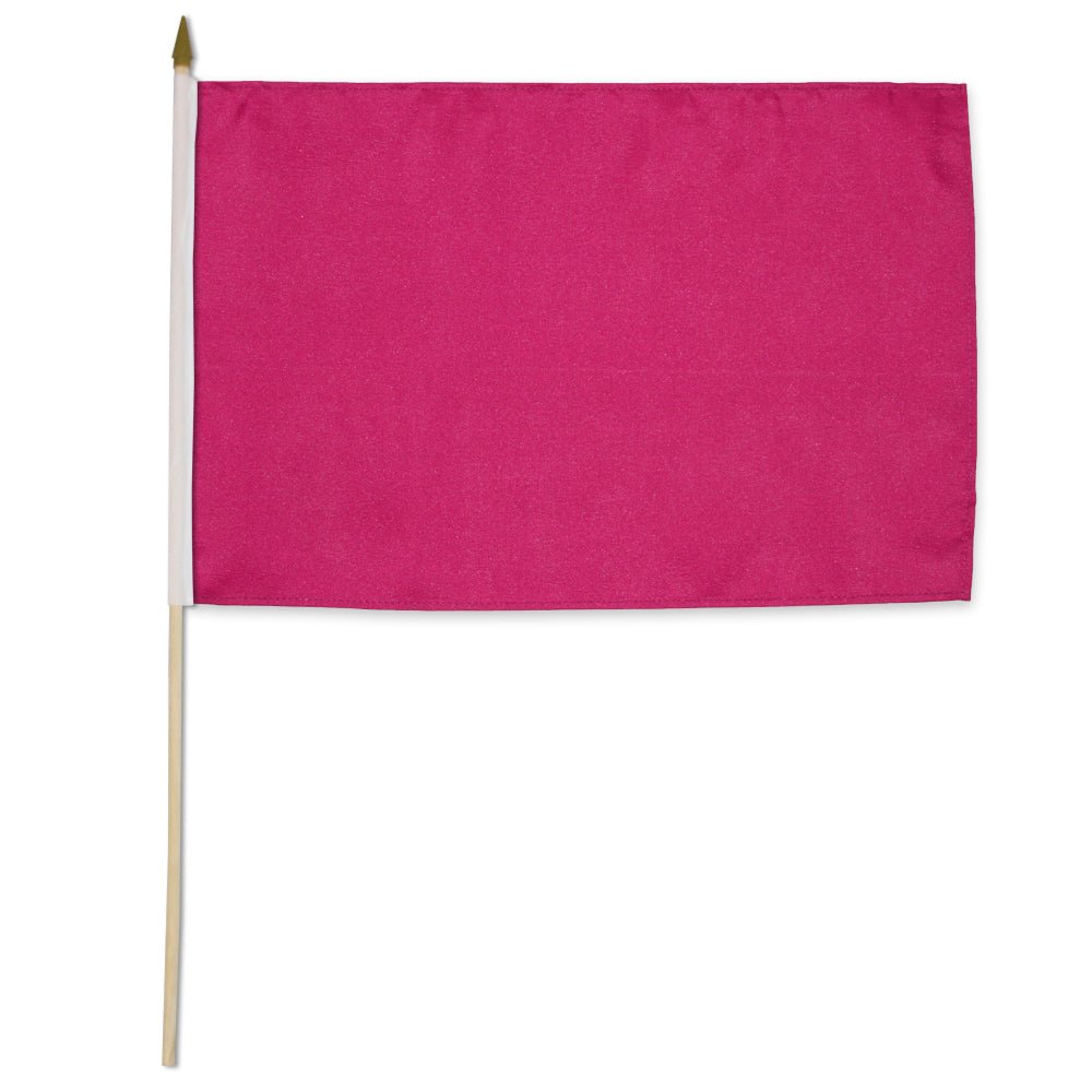 Magenta Solid Color 12x18in Stick Flag - Flags Importer