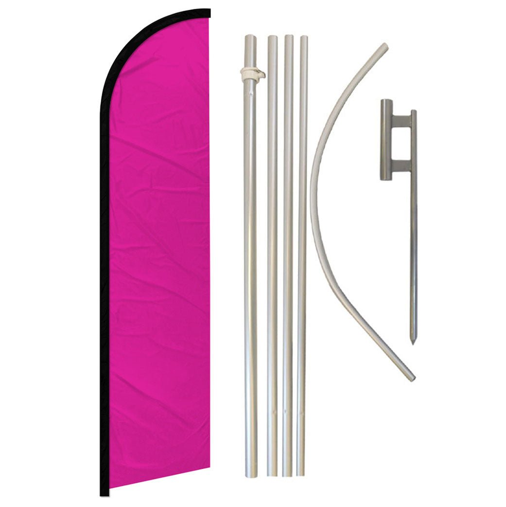 Magenta Solid Color Windless Banner Flag & Pole Kit - Flags Importer