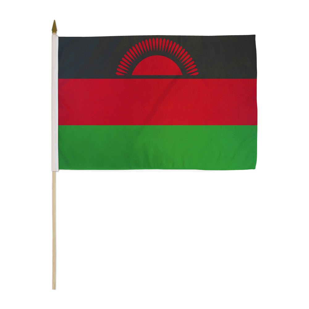 Malawi 12x18in Stick Flag - Flags Importer