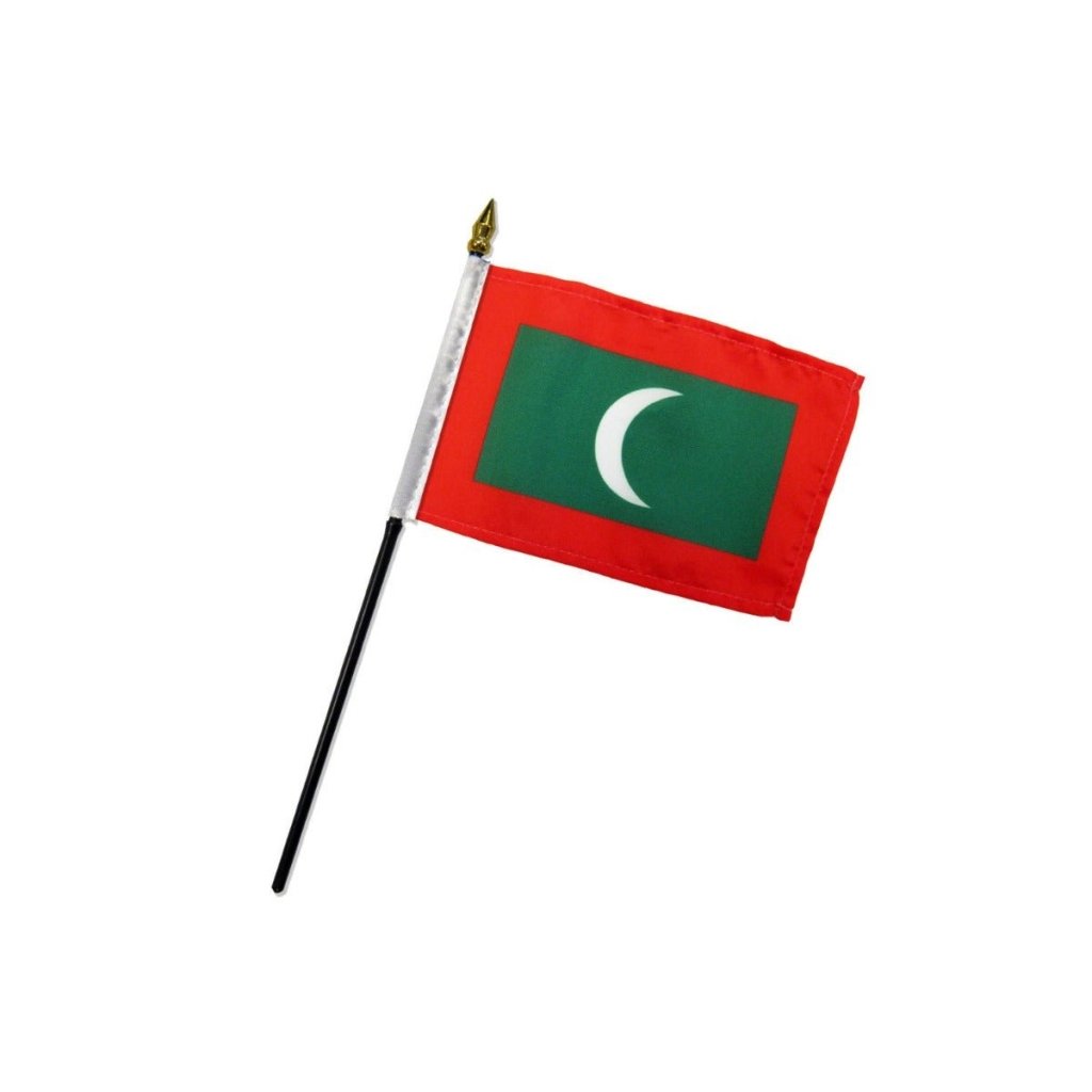 Maldives 4x6in Stick Flag - Flags Importer