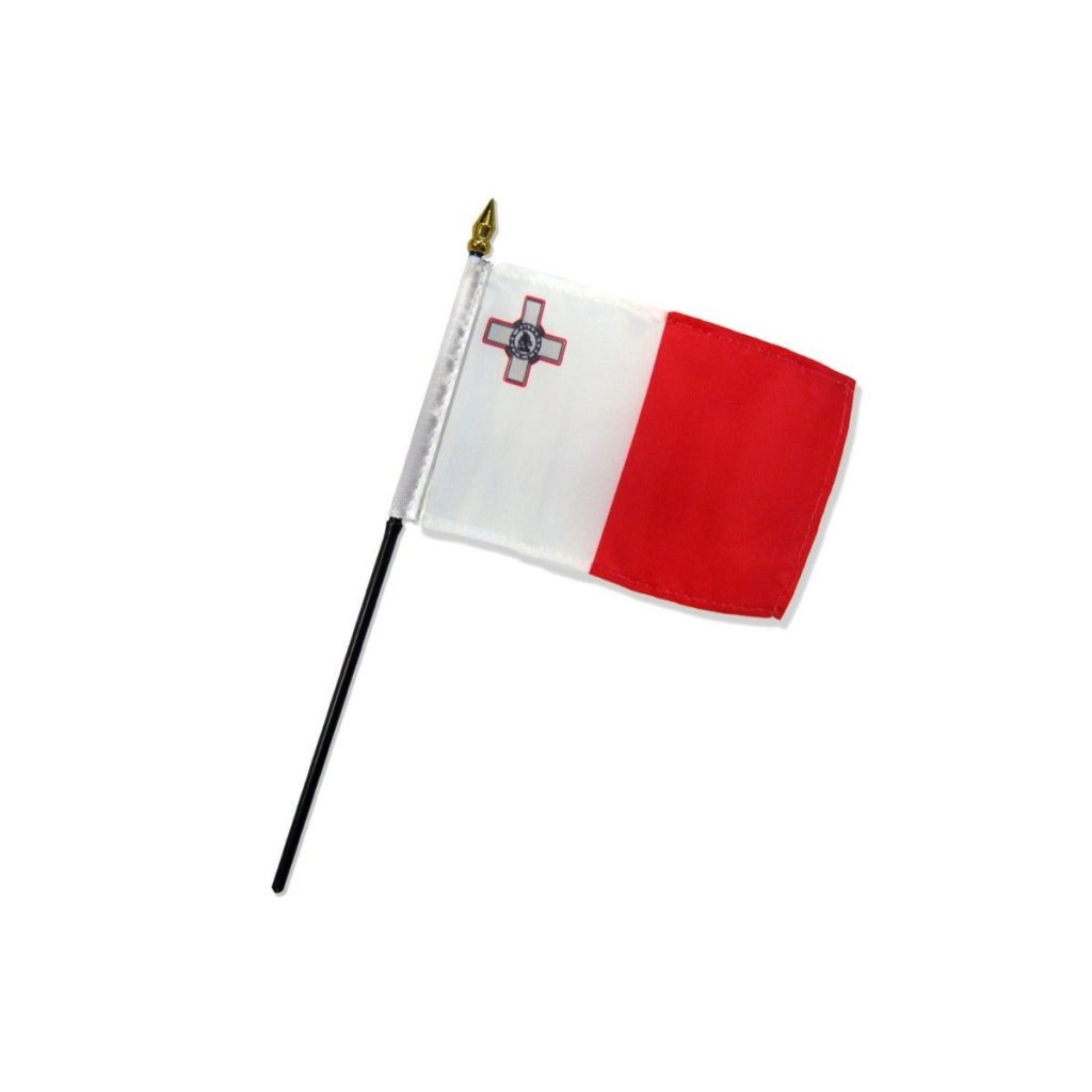 Malta 4x6in Stick Flag - Flags Importer