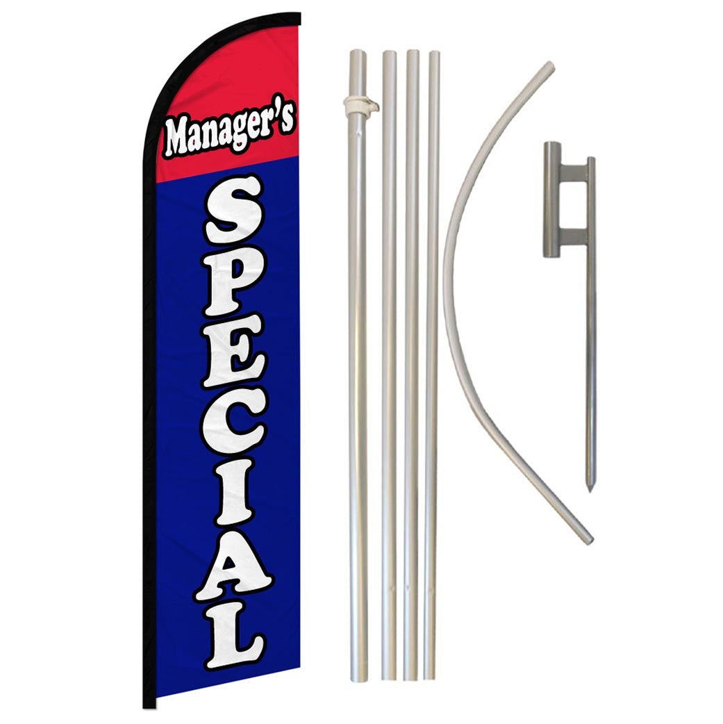 Managers Special Windless Banner Flag & Pole Kit - Flags Importer