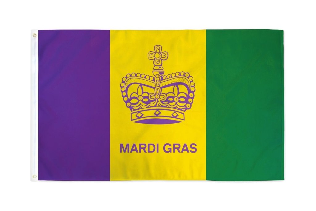 Mardi Gras (Crown) Flag 3x5ft Poly - Flags Importer