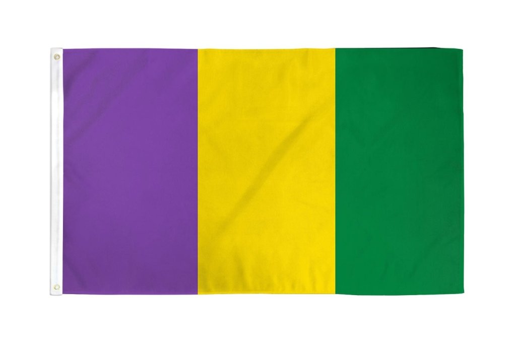 Mardi Gras (Plain) Flag 3x5ft Poly - Flags Importer