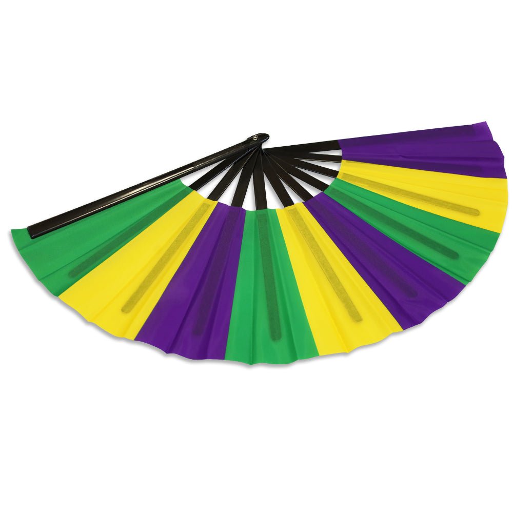 Mardi Gras (Stripes) X - Large Hand Fan - Flags Importer