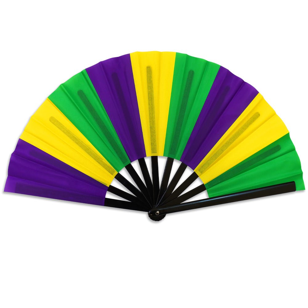 Mardi Gras (Stripes) X - Large Hand Fan - Flags Importer