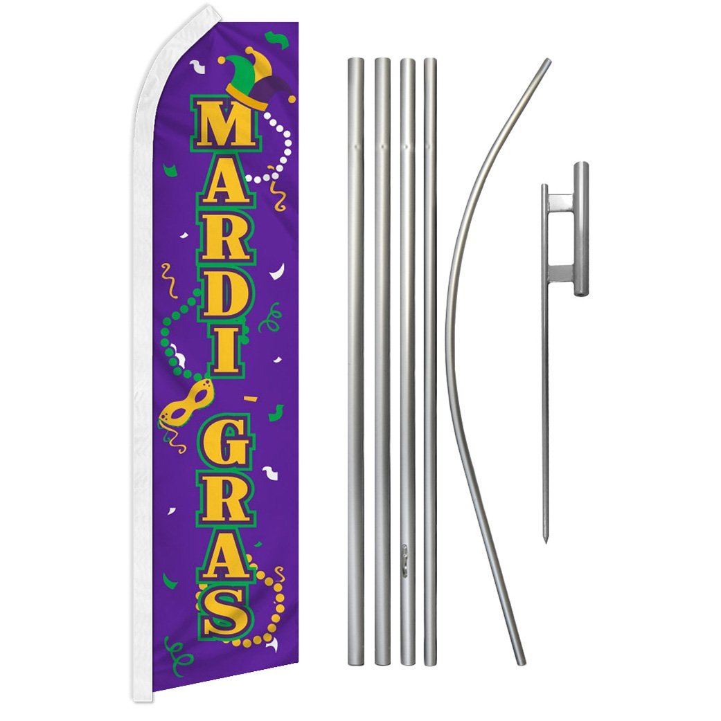 Mardi Gras Super Flag & Pole Kit - Flags Importer