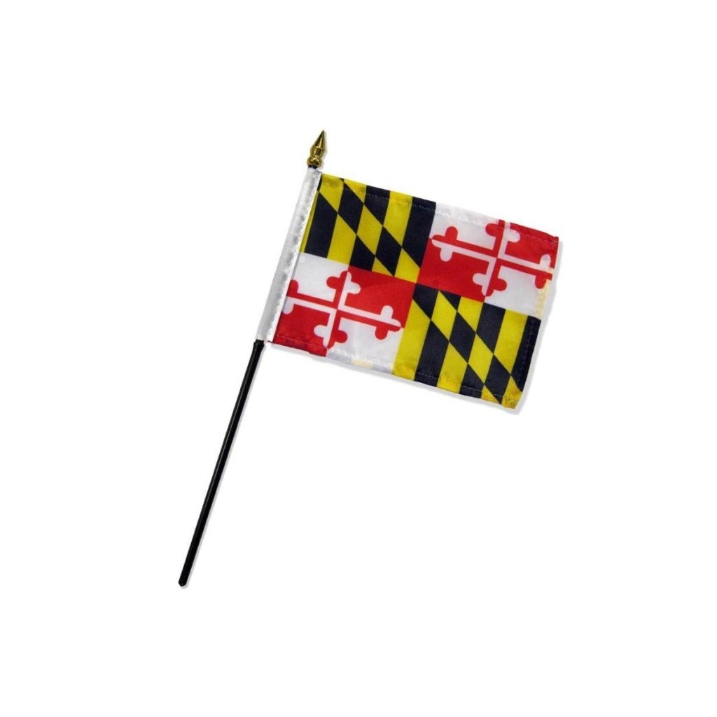 Maryland 4x6in Stick Flag - Flags Importer