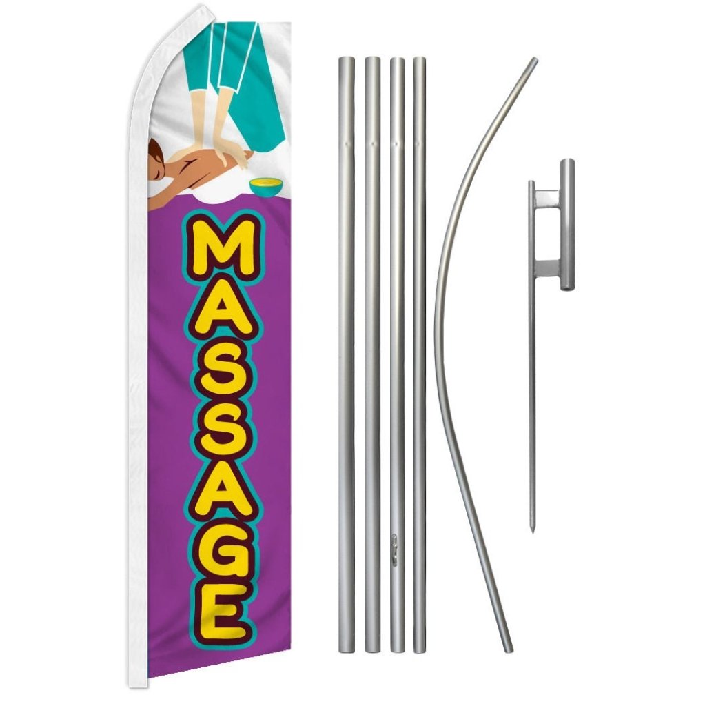 Massage Super Flag & Pole Kit - Flags Importer