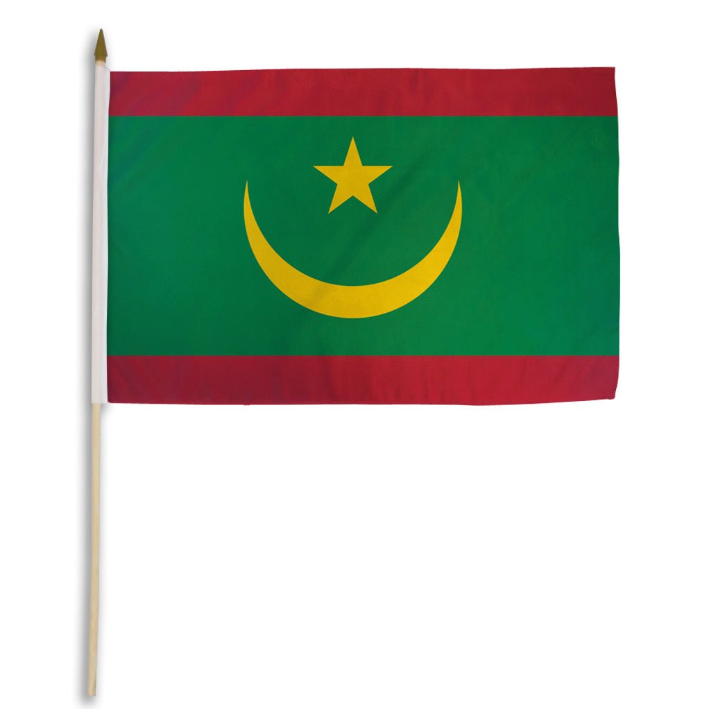 Mauritania 12x18in Stick Flag - Flags Importer