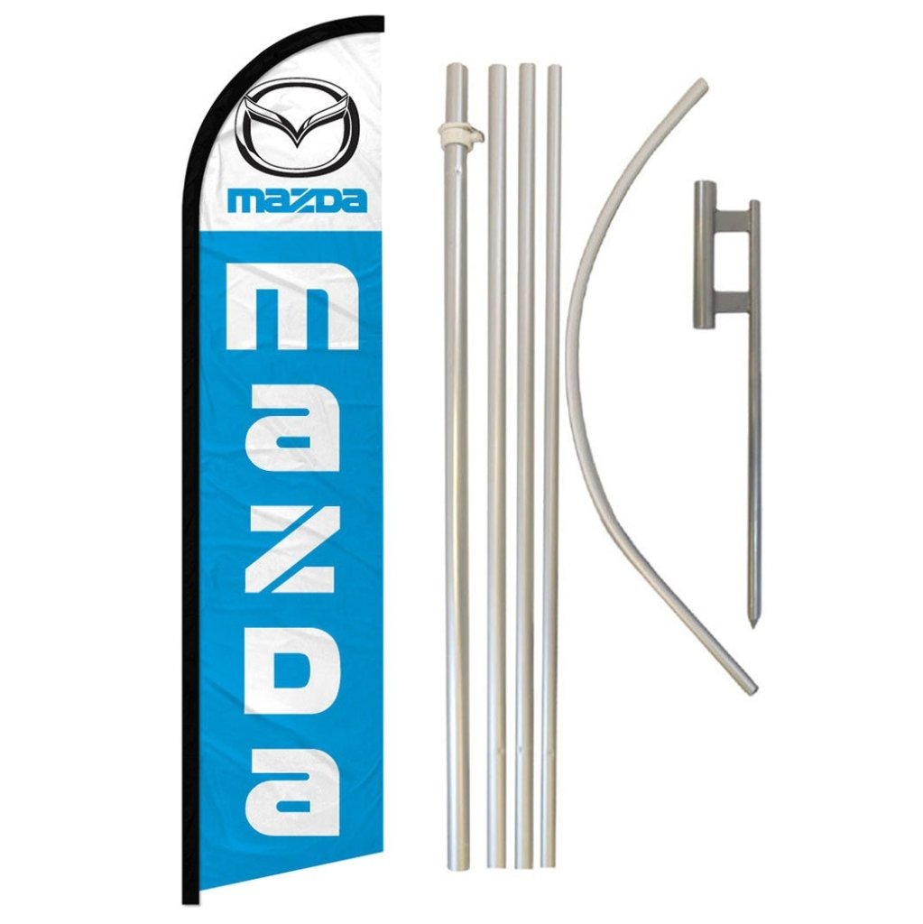 Mazda Windless Banner Flag & Pole Kit - Flags Importer