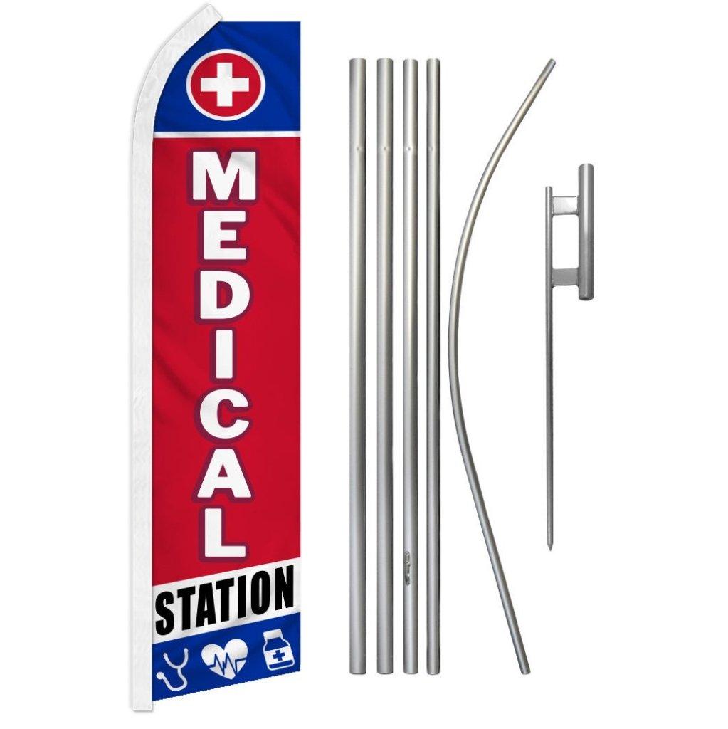 Medical Station Super Flag & Pole Kit - Flags Importer