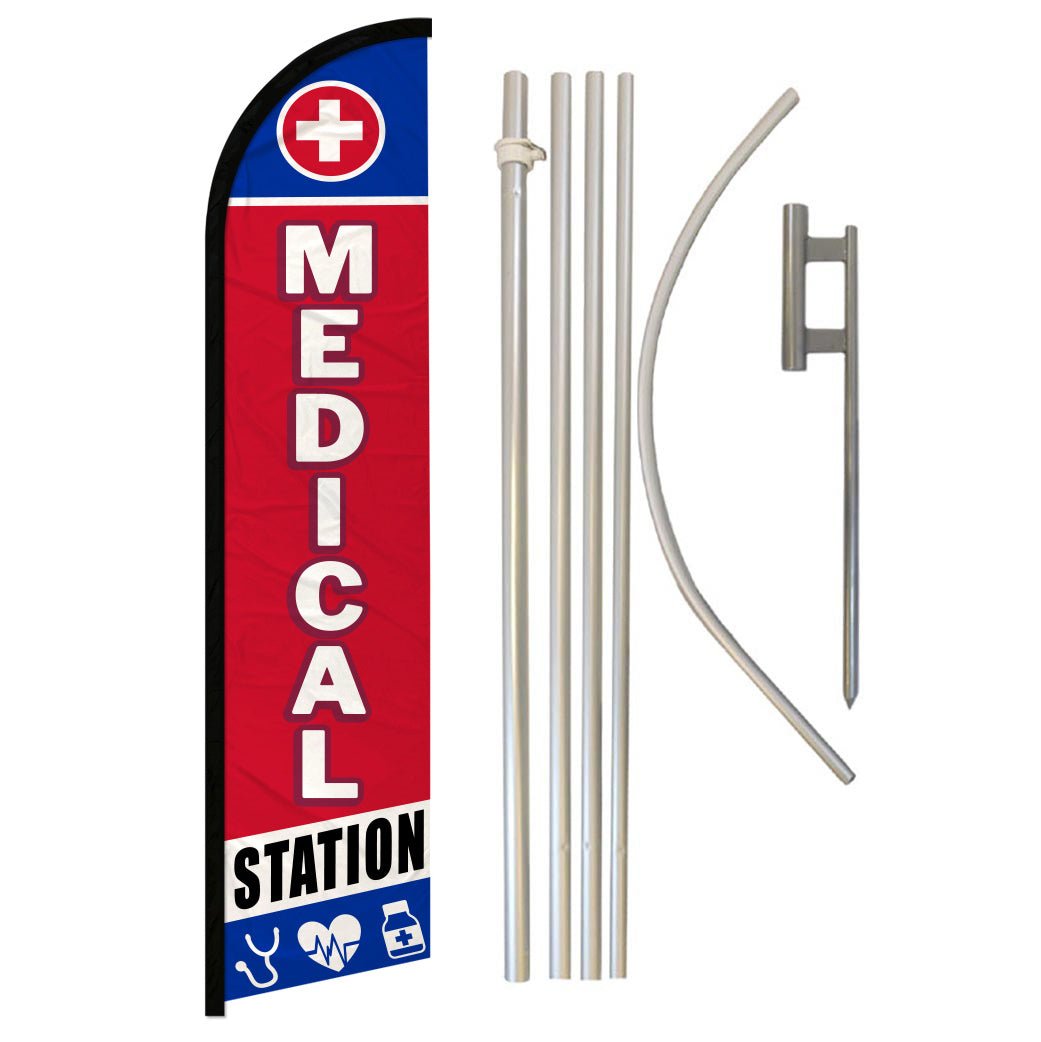 Medical Station Windless Banner Flag & Pole Kit - Flags Importer