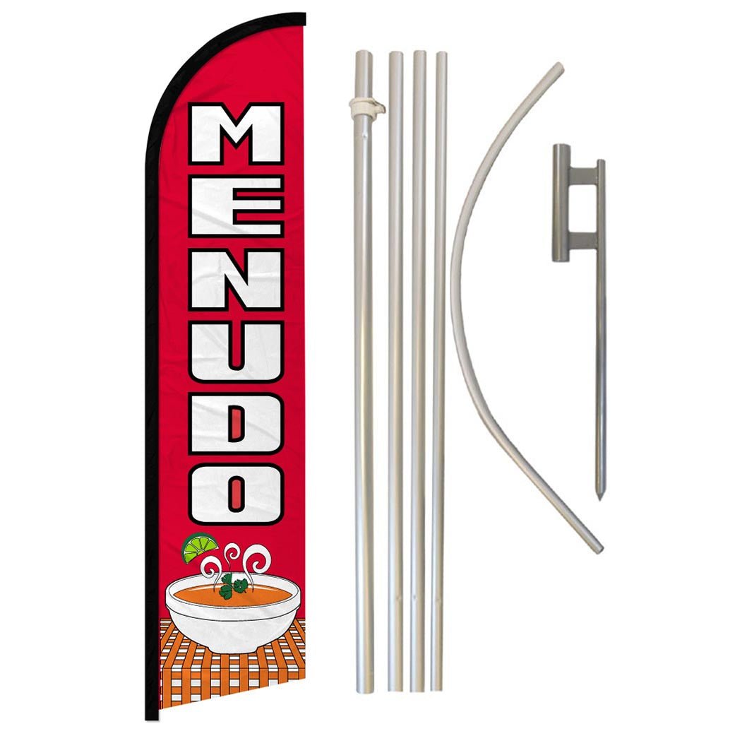 Menudo Windless Banner Flag & Pole Kit - Flags Importer