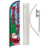 Merry Christmas (Snow) Windless Banner Flag & Pole Kit - Flags Importer