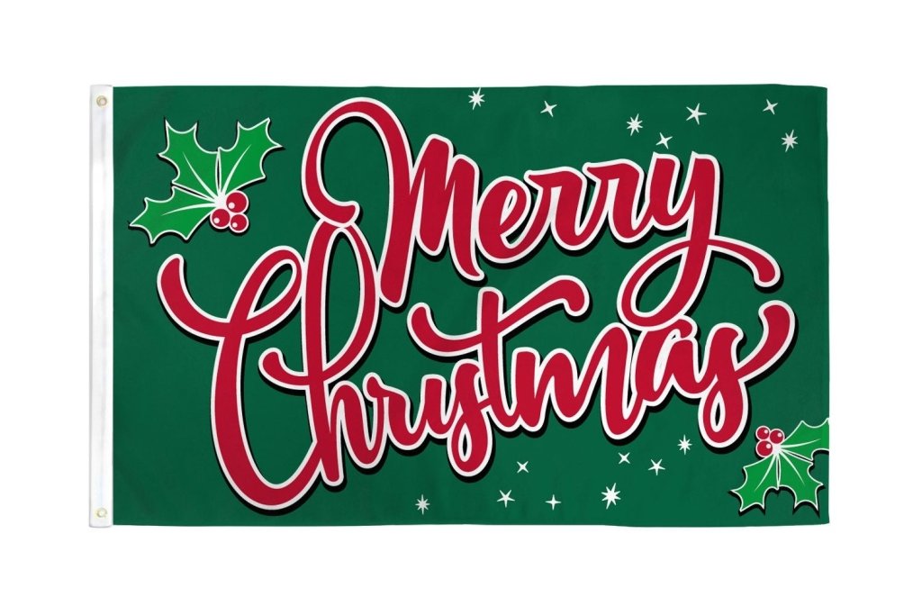 Merry Christmas (Sparkles) Flag 3x5ft Poly - Flags Importer