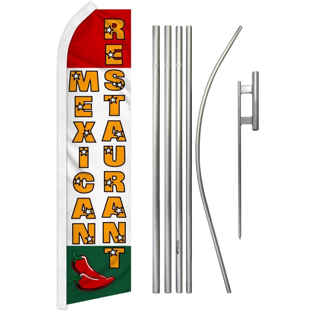 Mexican Restaurant Super Flag & Pole Kit - Flags Importer