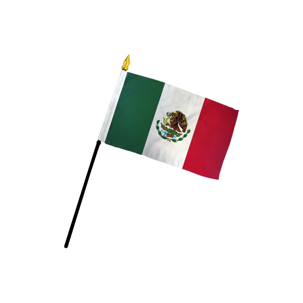 Mexico 4x6in Stick Flag - Flags Importer