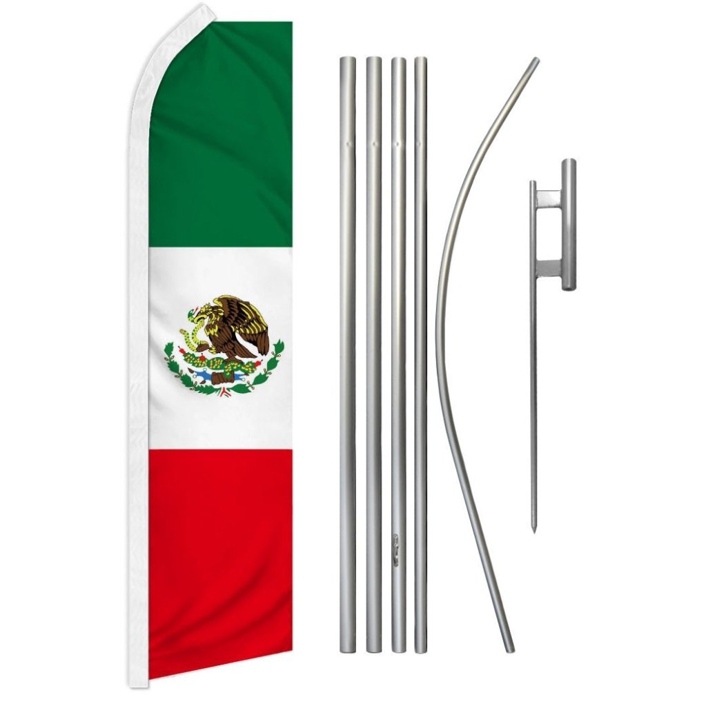 Mexico Super Flag & Pole Kit - Flags Importer